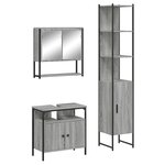 vidaXL Ensemble de meubles de salle de bain 3 Pièces Sonoma gris