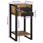 vidaXL Table d'appoint avec tiroir Marron Bois de manguier brut massif