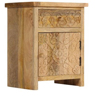 vidaXL Table de chevet Bois de manguier massif 40x30x50 cm