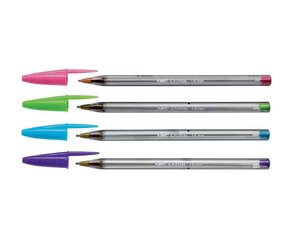 Blister de 4 Stylos à bille Cristal Large multicolore BIC