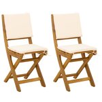 vidaXL Chaises de bistrot d'extérieur 2 Pièces Crème blanc