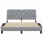 vidaXL Cadre de lit sans matelas gris clair 140x190 cm tissu
