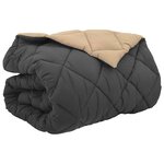 vidaXL Duvet d'hiver Anthracite et Taupe 200 x 200 cm Microfibre