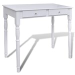 vidaXL Coiffeuse avec miroir et tabouret 2 tiroirs Blanc