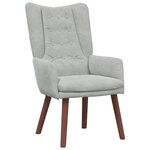 vidaXL Fauteuil relaxant Gris clair 63 x 67 x 94 cm Velours