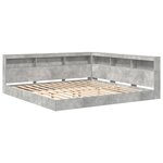 vidaXL Lit bibliothèque avec tête de lit 2 Pièces Gris béton 180 x 200 cm