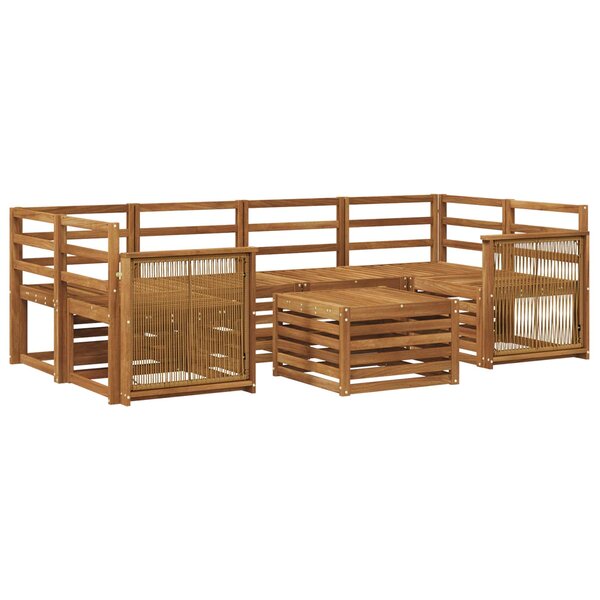 vidaXL Ensemble de canapés d'extérieur 7 Pièces Naturel