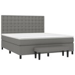 vidaXL Sommier à lattes de lit avec matelas Gris foncé 160x200cm Tissu