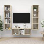 vidaXL Ensemble de meubles TV 3 Pièces Chêne sonoma Bois d'ingénierie
