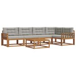 vidaXL Ensemble de canapés d'extérieur 6 Pièces Naturel et gris clair