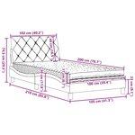 vidaXL Lit avec matelas gris clair 100x200 cm tissu