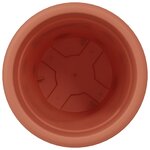 vidaXL Pot à fleurs rond 6 Pièces Rouge brique Ø 26 x 21 5 cm Plastique