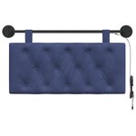 vidaXL Tête de lit suspendue Avec lumière LED Bleu police Velours