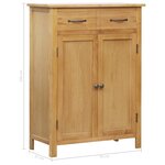 vidaXL Armoire à chaussures 76x37x105 cm Bois de chêne solide