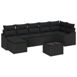 vidaXL Ensemble de canapé de jardin 8 pièces avec coussins beige en poly rattan