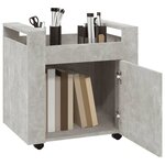 vidaXL Chariot de bureau Gris béton 60x45x60 cm Bois d'ingénierie