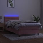 vidaXL Sommier à lattes de lit avec matelas et LED Rose 90x200 cm