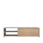 Meuble TV - Contemporain - Panneau de particules - Blanc/Béton Gris Clair - L 120 x P 42,1 x H 31,8 cm - PILVI