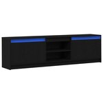 vidaXL Meuble TV Noir 182 x 34 x 50 cm Bois d'ingénierie