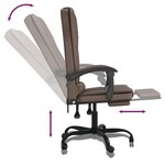 Fauteuil de massage inclinable de bureau informatique étude similicuir brun 02_0025410