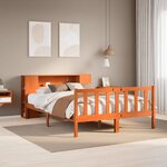 vidaXL Lit bibliothèque sans matelas cire marron 120x200 cm pin massif
