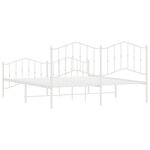 vidaXL Cadre de lit métal sans matelas et pied de lit blanc 160x200 cm