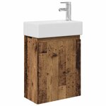 vidaXL Meuble de salle de bain avec robinet Bois ancien