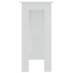 vidaXL Table de bar et étagère Blanc brillant Bois d'ingénierie
