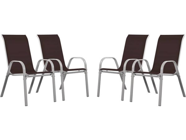 Fauteuil jardin Textilène "Cordoba" - Phoenix - Taupe - Lot de 4