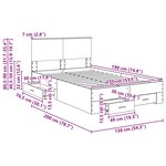 vidaXL Cadre de lit Bois ancien 135 x 190 cm Bois d'ingénierie