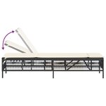 vidaXL Chaises longues lot de 2 avec table noir résine tressée