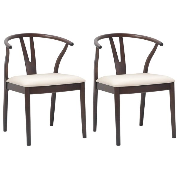 vidaXL Chaise de salle à manger 2 pc Bois de Caoutchouc Massif