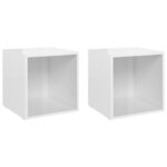 vidaXL Meubles TV 2 Pièces Blanc brillant 37x35x37 cm Aggloméré