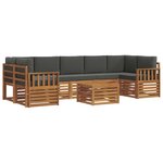 vidaXL Ensemble de canapés d'extérieur 8 Pièces Naturel et Anthracite