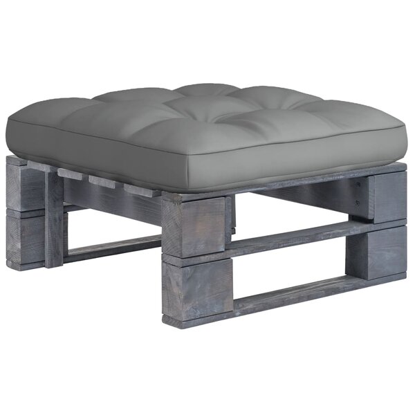 vidaXL Pouf palette de jardin Bois de pin imprégné de gris