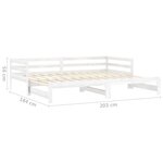 vidaXL Lit coulissant sans matelas 2x(90x200) cm blanc