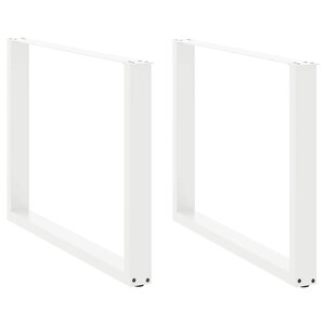 vidaXL Pieds de table à manger en U 2 pièces Blanc 100 x (72-73) cm Acier