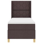 vidaXL Lit à ressorts avec matelas Marron 80 x 200 cm tissu