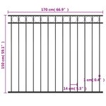 vidaXL Panneau de clôture Acier 1 7x1 5 m Noir
