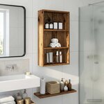 vidaXL Armoire murale de salle de bain Bois ancien 40 x 14 x 70 cm