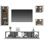 vidaXL Ensemble de meubles TV 5 Pièces Sonoma gris Bois d'ingénierie