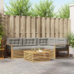 vidaXL Ensemble de canapés d'extérieur 6 Pièces Blanc et gris clair