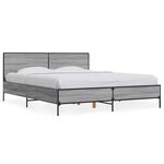 vidaXL Cadre de lit sans matelas sonoma gris 150x200 cm