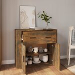 vidaXL Buffet Chêne fumé 80x33x70 cm Bois d'ingénierie