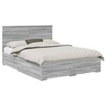 vidaXL Cadre de lit Gris Sonoma 150 x 200 cm Bois d'ingénierie