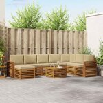 vidaXL Ensemble de canapés d'extérieur 9 Pièces Naturel et Beige
