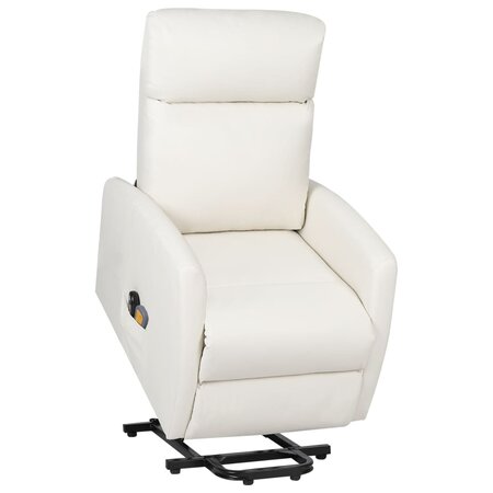 vidaXL Fauteuil de massage Crème Similicuir