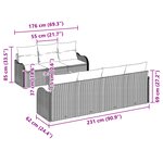 Ensemble de Canapé de Jardin de 8 Pièces avec Coussins Gris Poly Rotin Acacia