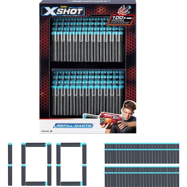 Zuru 36589 - XSHOT - Recharge Excel 100 fléchettes