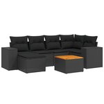 vidaXL Salon de jardin 7 Pièces avec coussins noir résine tressée